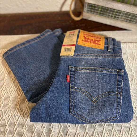 Levi's Performance 514 Straight Boys Size 10 Reg Medium Wash Denim Jeans 25x26 - Picture 2 of 8